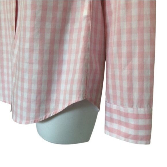 Vineyard Vines Womens Pink Gingham Button Down Shirt Size 12 Long Sleeve Classic - Picture 5 of 11